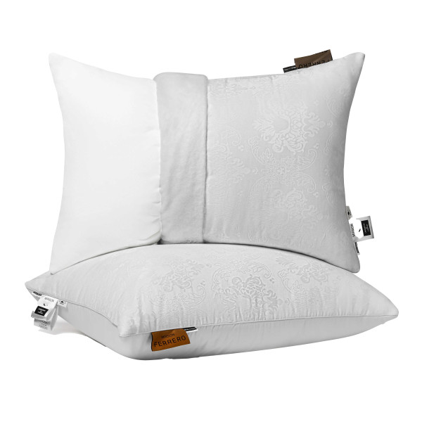 Фото - Подушка стандартная MirSon №15-12 Ferrero Silk Kapok White высокая 70х70 (2200011164441)