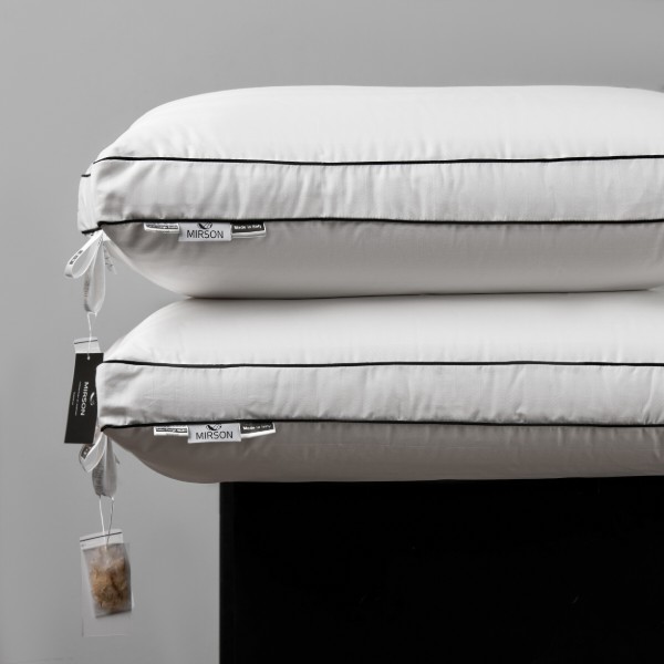 Фото - Подушка стандартна MirSon шовкова 1264 Royal Pearl Deluxe Silk Kapok Висока 50х70 см (2200001518636)