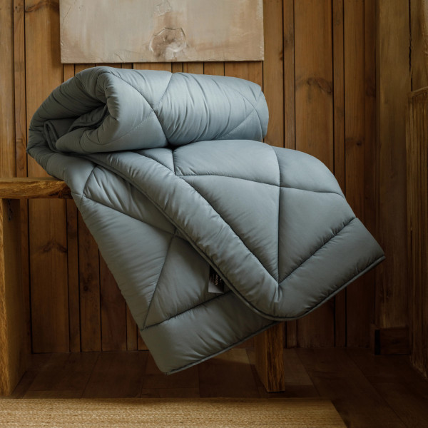 Фото - Ковдра всесезонна двоспальна євро MirSon Тенсель №9006 Eco Light Gray 200x220 см (2200005995198)