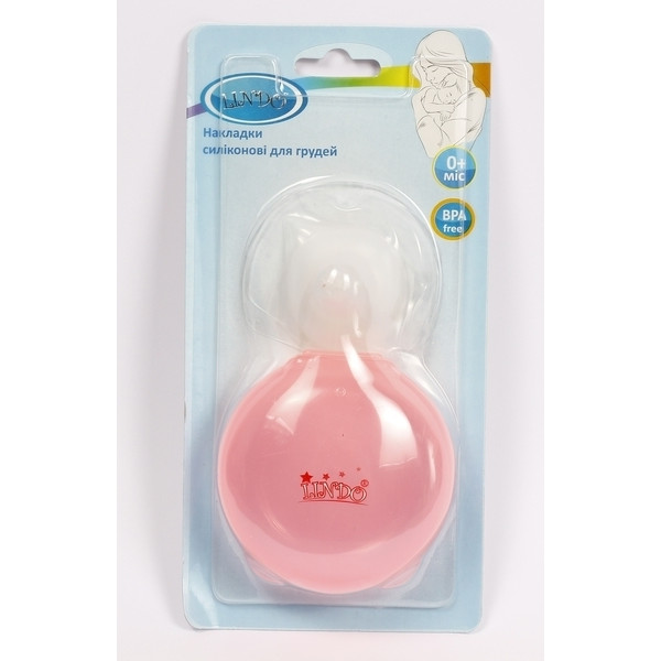 Фото - Накладки для годування Lindo силіконові в контейнері, рожевий (Li 802 троянд)