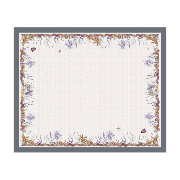 Фото - Скатерть прямоугольная Home Line полупанама Морской мир 120х150 см серый (196798)