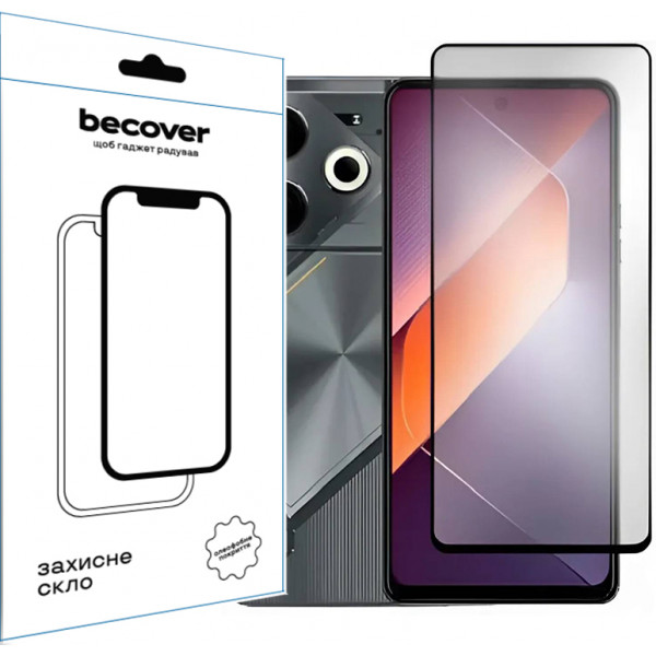 Фото - Захисне скло для смартфону BeCover for Tecno POVA 6 (LI7) Black (711580)