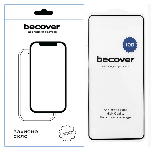 Фото - Захисне скло для смартфону BeCover for Tecno POVA 6 (LI7) 10D Black (711826)