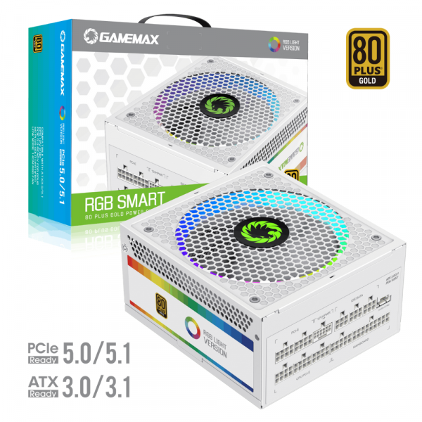 Фото - Блок живлення для ПК Gamemax RGB 750 PRO WH (ATX3.1PCIe5.1)