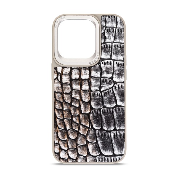 Фото - Чохол для смартфону Harder Glamorous Croco for Apple iPhone 14 Pro Grey Gold (ARM76770)