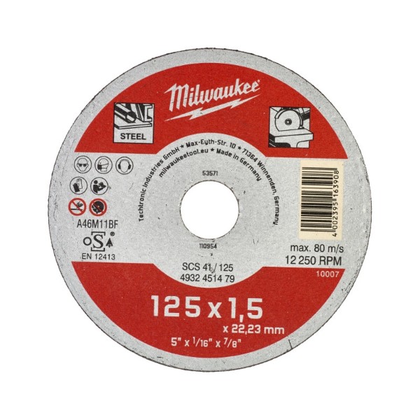 Фото - Диск алмазний Milwaukee SCS 41/125х1,5 125 мм (4932451479)