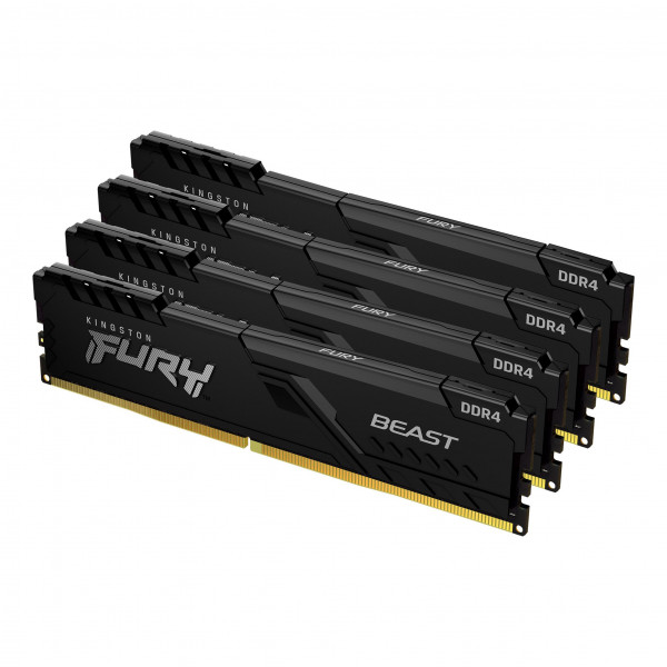 Фото - Память DDR Kingston DDR4 4x32GB/3200 Fury Beast Black (KF432C16BBK4/128)