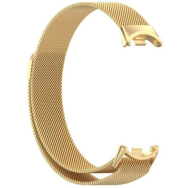 Фото - Ремінець для фітнес-браслету BeCover Milanese Style for Xiaomi Mi Smart Band 8 / 9 / 10 Gold (714603)