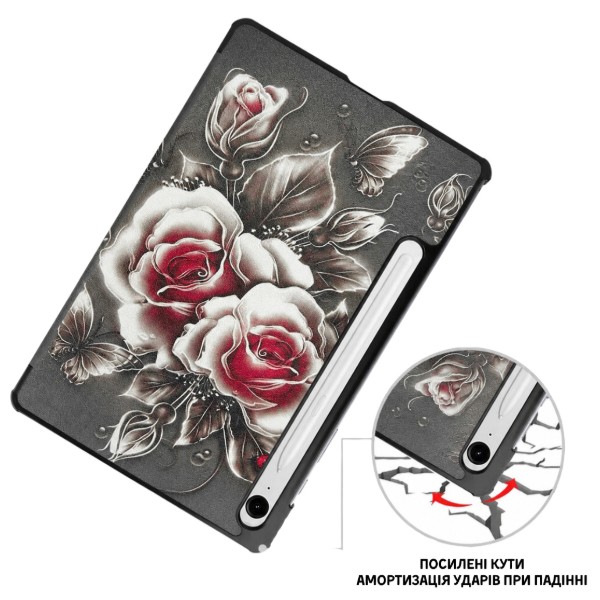 Фото - Чохол для планшету BeCover Smart Case for Samsung Galaxy Tab S10 Lite SM-X400/406 10.9" Black Rose (715924)