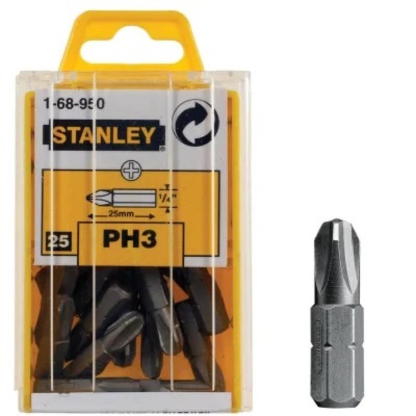 Фото - Набор бит для отвертки Stanley 1/4" Ph3 25 мм 25 шт. (1-68-950) Фото - Набор бит для отвертки Stanley 1/4" Ph3 25 мм 25 шт. (1-68-950)