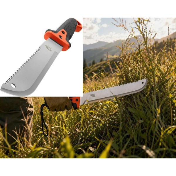 Фото - Набор садовых инструментов Fiskars Мачете Gerber Compact Clearpath + Нож-топорик Gerber DOWNWIND ULU (1024856105984)