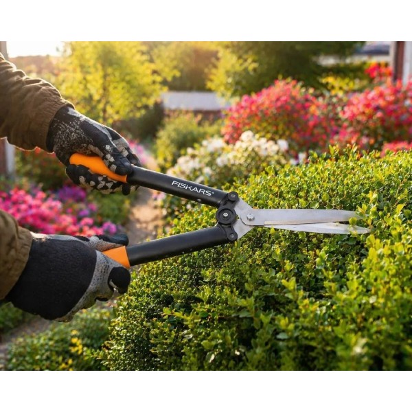 Фото - Набор садовых инструментов Fiskars Гилкорез плоскостной телескопический Solid L13 + Ножницы для кустов Solid HS21 (1027528102682)