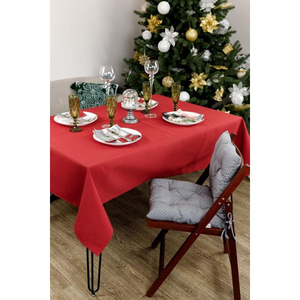 Фото - Скатертина прямокутна Прованс Merry Christmas червона 220x132 (031472)