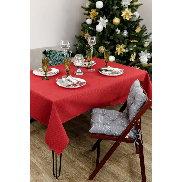 Фото - Скатертина прямокутна Прованс Merry Christmas червона 120x132 (031424)