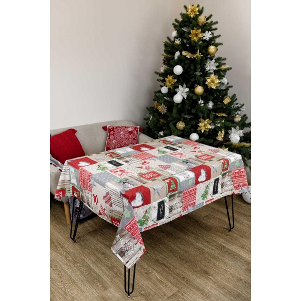 Фото - Скатертина прямокутна Прованс Merry Christmas 120x132 (031422)