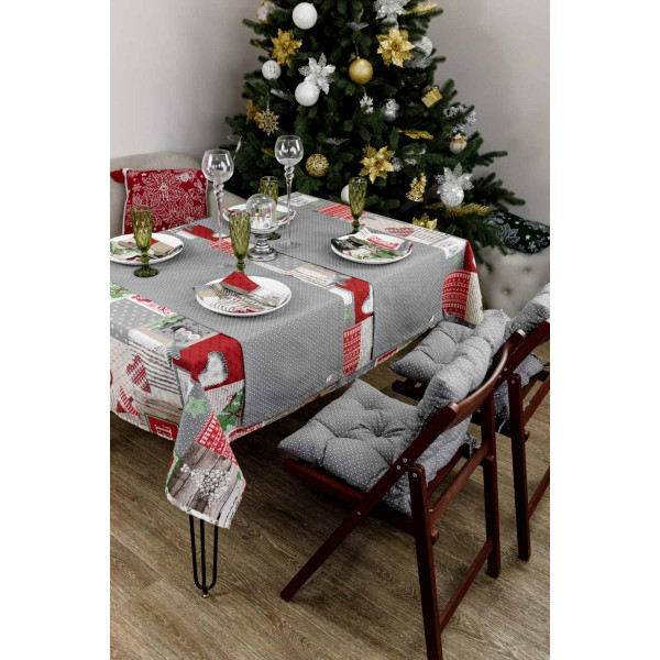 Фото - Скатертина раннер Прованс Merry Christmas сіра 40x140 (031480)