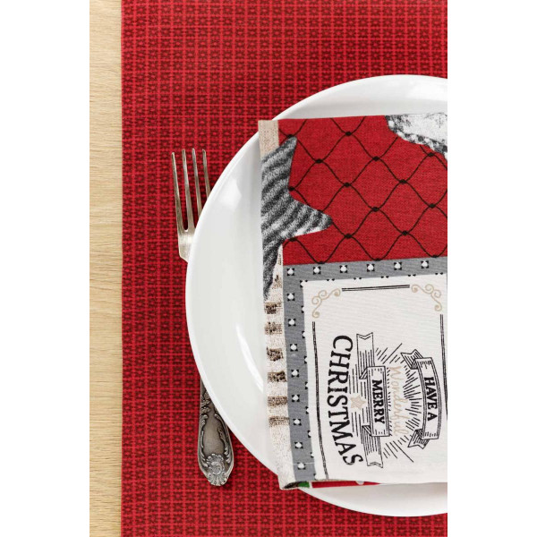 Фото - Скатертина раннер Прованс Merry Christmas червона 40x140 (031478)