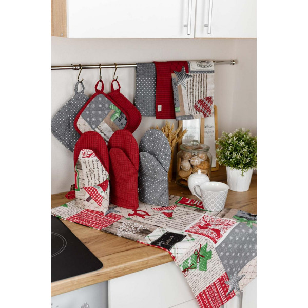 Фото - Прихватка-рукавиця Прованс Merry Christmas сіра (031459)