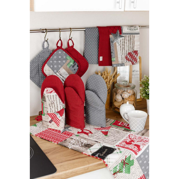 Фото - Прихватка-рукавиця Прованс Merry Christmas червона (031461)