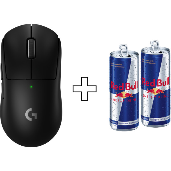 Фото - Мышь беспроводная игровая Logitech G Pro X Superlight 2 SE Lightspeed Black + энергетический напиток Red Bull 0,25 л (x2)