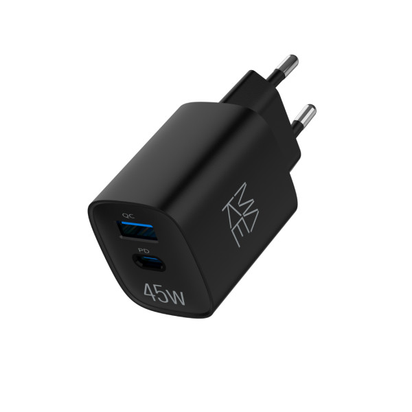 Фото - Мережевий зарядний пристрій MAKE 45W GaN PD + QC3.0 Black (MCW-4521GBK)