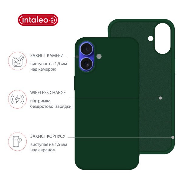 Фото - Чохол для смартфону Intaleo SoftShell for Apple iPhone 16 Plus Dark Green (1283126609237)