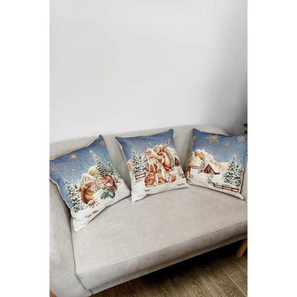 Фото - Наволочка Прованс гобелен  Блакитне сяйво 45х45 Олень (031385)