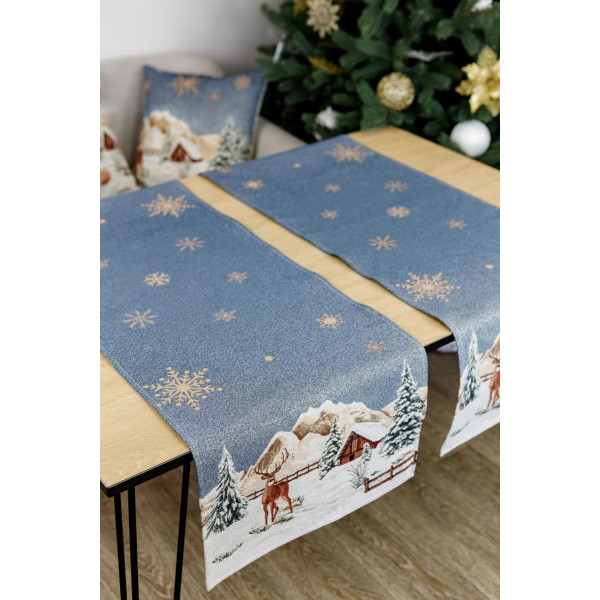 Фото - Скатертина раннер Прованс гобелен Блакитне сяйво 40х140 (031373)