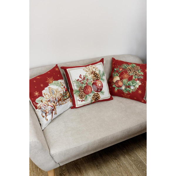 Фото - Подушка декоративная Прованс PRESENT Сани Санты 45х45 см (031442)