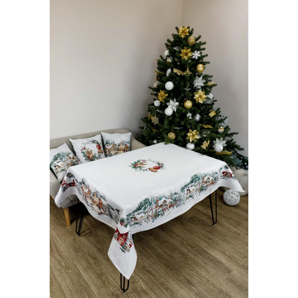 Фото - Скатертина прямокутна Прованс Зимове місто 135х260 см (031297)