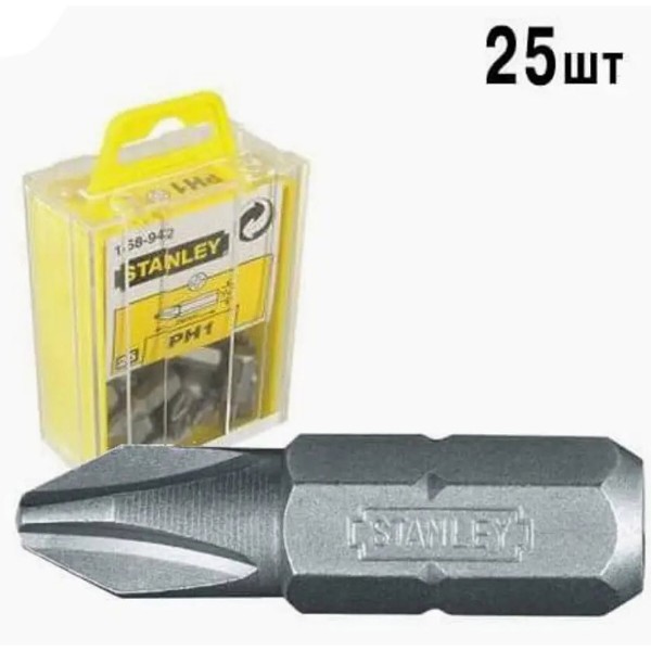 Фото - Набор бит для отвертки Stanley 1/4" Ph1 25 мм 25 шт. (1-68-942)