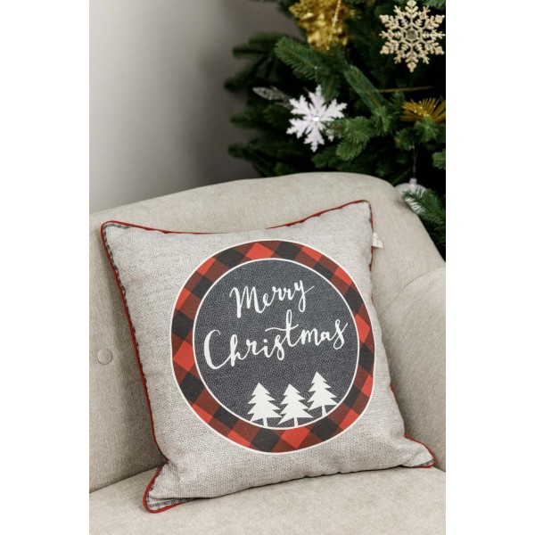 Фото - Наволочка Прованс 45х45 Меry Cristmas сіра (031692)