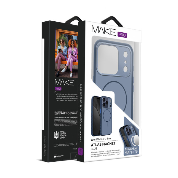 Фото - Чехол для смартфона MAKE for Apple iPhone 17 Pro Atlas Magnet Blue (MTLS-AI17PBL)
