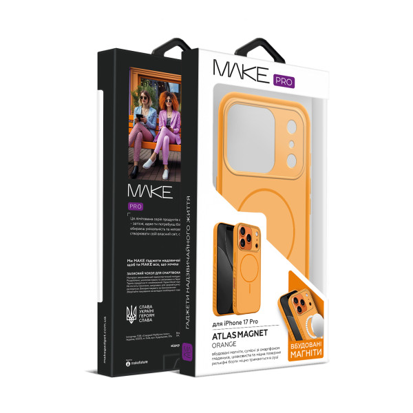 Фото - Чохол для смартфону MAKE for Apple iPhone 17 Pro Atlas Magnet Orange (MTLS-AI17POR)