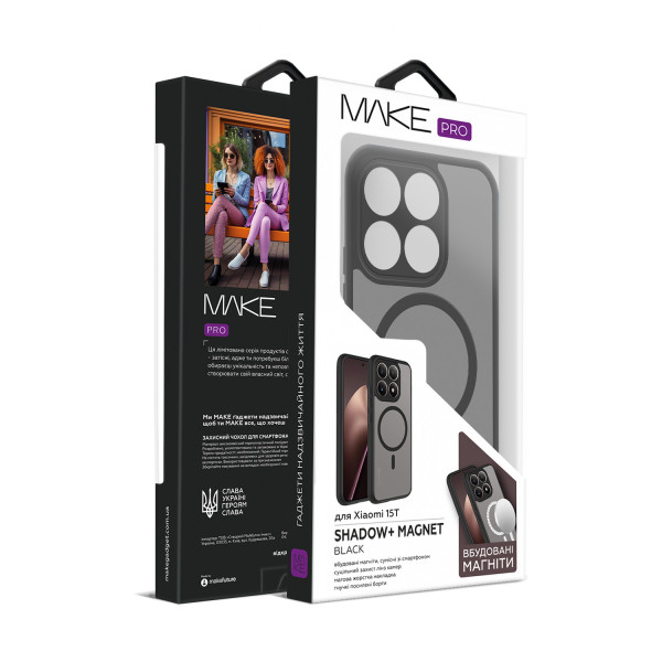 Фото - Чохол для смартфону MAKE Shadow plus Magnet for Xiaomi 15T, Black (MCSDM-X15TBK)
