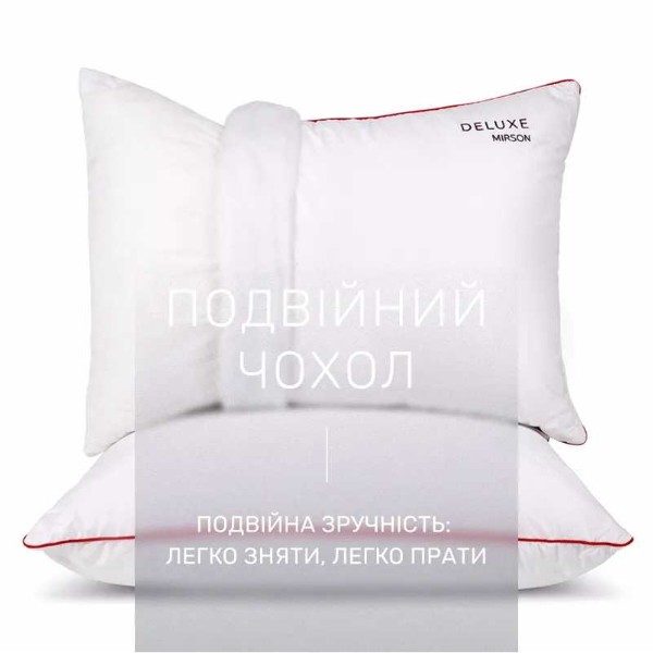 Фото - Подушка стандартна MirSon вовняна Hand Made De Luxe вовна 929 висока 40x60 (2200000556899)