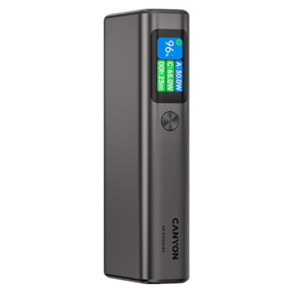 Фото - Батарея мобільна Canyon OnPower 230 TFT 20000 mAh PD130W Dark Grey (CNS-CPB230DG)