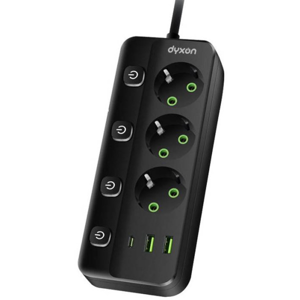 Фото - Сетевой фильтр Dyxon PRO-1096 5.0m 3р 2 USB-A 1 USB-C (PD) Black (DXN-1096-5M-3-B)