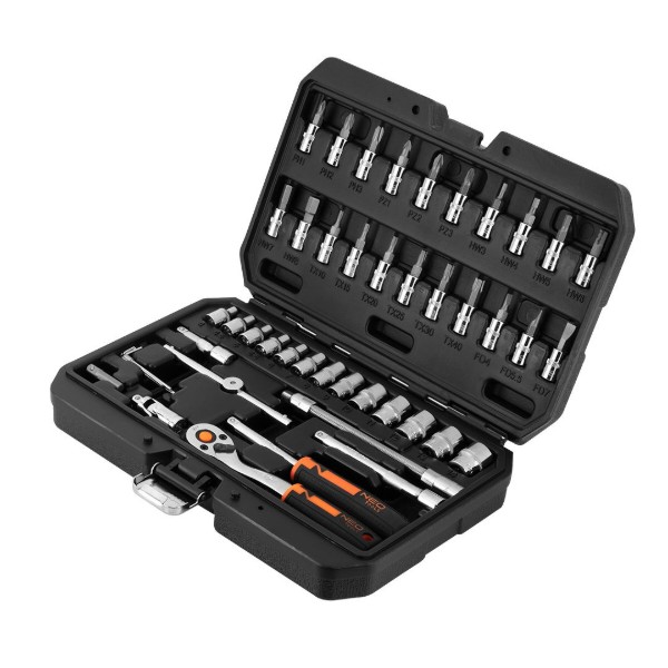 Фото - Набор торцевых головок Neo Tools 1/4" 46 шт. (10-004)