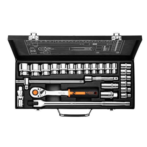 Фото - Набір торцевих голівок Neo Tools 1/2" 25 шт. (10-036)