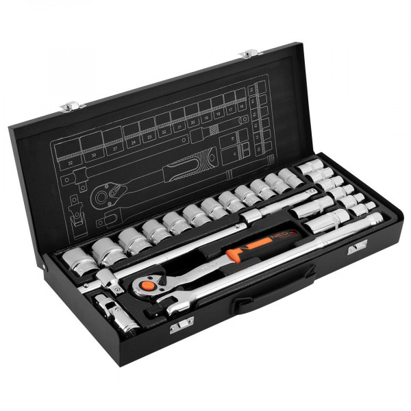 Фото - Набір торцевих голівок Neo Tools 1/2" 25 шт. (10-036)