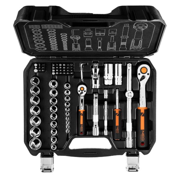 Фото - Набір торцевих голівок Neo Tools 1/2", 1/4" 73 шт. (10-054)