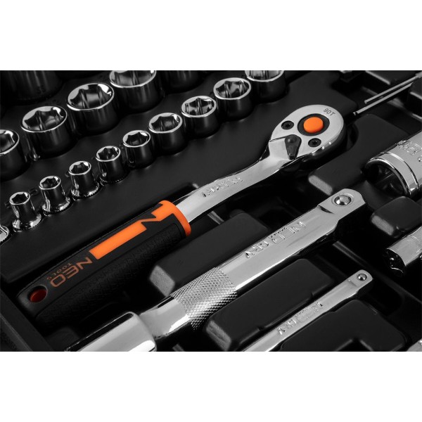 Фото - Набір торцевих голівок Neo Tools 1/2", 1/4" 73 шт. (10-054)