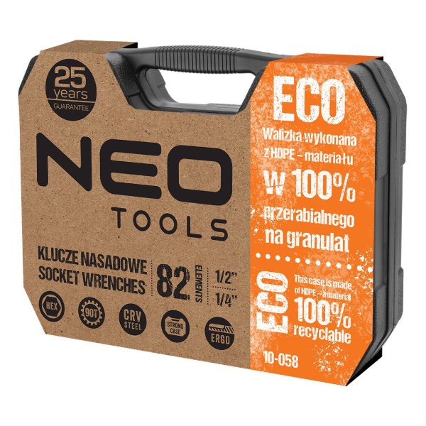 Фото - Набір торцевих голівок Neo Tools 1/2", 1/4" 82 шт. (10-058)