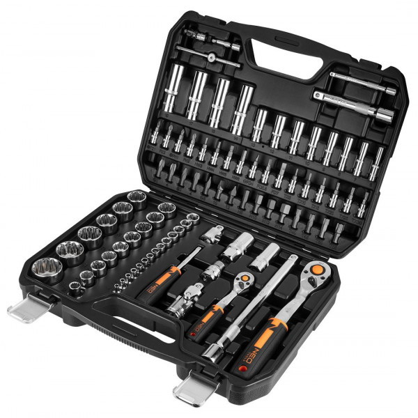 Фото - Набор торцевых головок Neo Tools 1/2", 1/4" 86 шт. (10-060)
