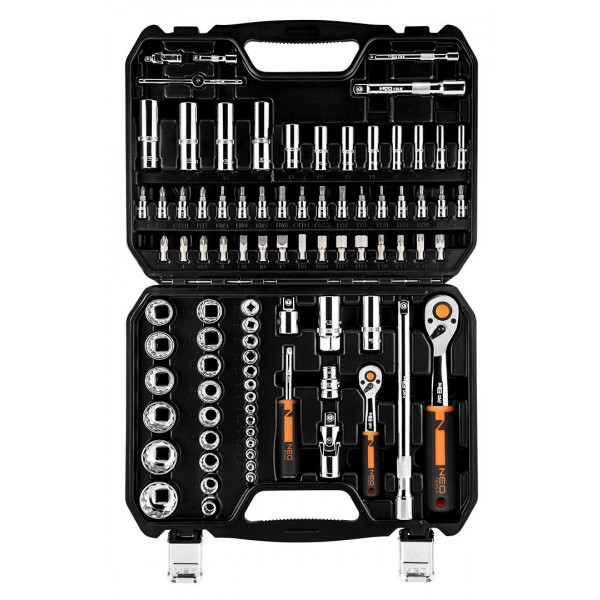 Фото - Набор торцевых головок Neo Tools 1/2", 1/4" 86 шт. (10-060)