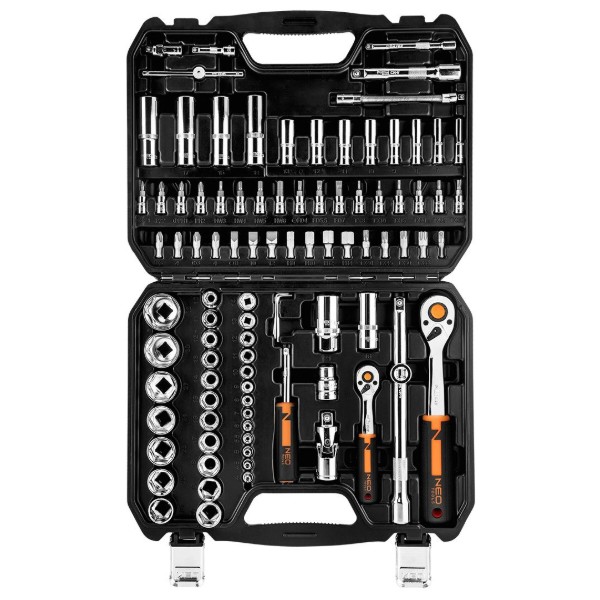Фото - Набір торцевих голівок Neo Tools 1/2", 1/4" 94 шт. (10-062)