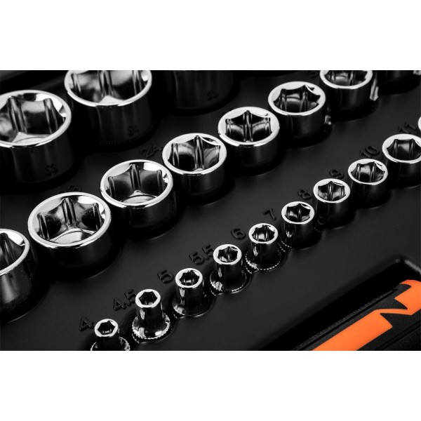 Фото - Набір торцевих голівок Neo Tools 1/2", 1/4" 94 шт. (10-062)
