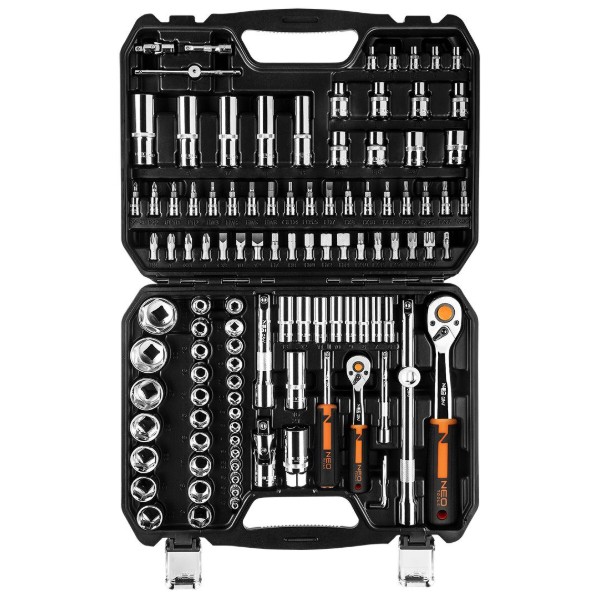 Фото - Набір торцевих голівок Neo Tools 1/2", 1/4" 110 шт. (10-066)