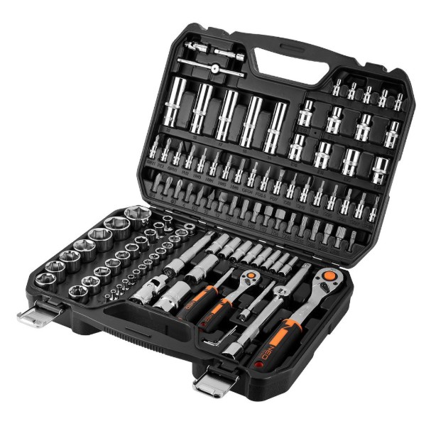 Фото - Набір торцевих голівок Neo Tools 1/2", 1/4" 110 шт. (10-066)